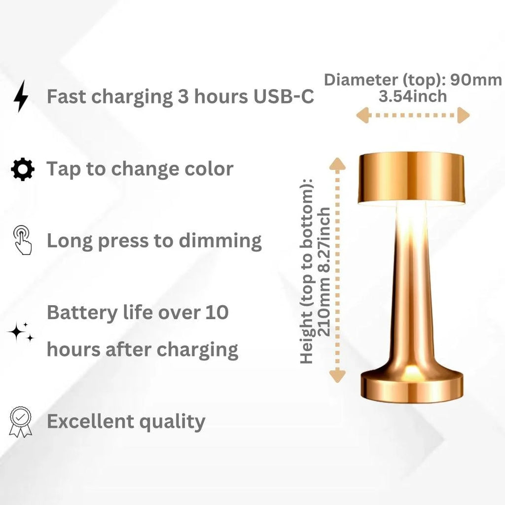 Dara Table Lamp | Wireless Rechargeable, Touch Sensor, Adjustable Brightness 3