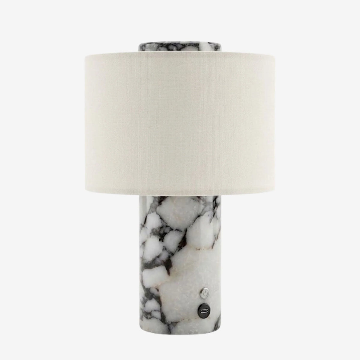 Rechargeable Mira Table Lamp with a stylish marble base, designed for cordless convenience and modern elegance. 0