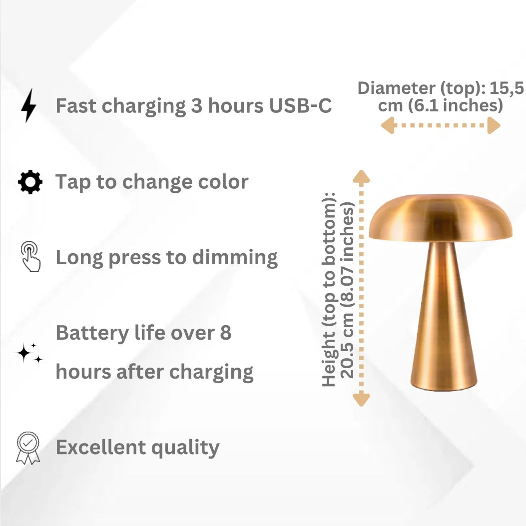Yumi Table Lamp | Wireless Rechargeable, Touch Sensor, Adjustable Warm Light 6